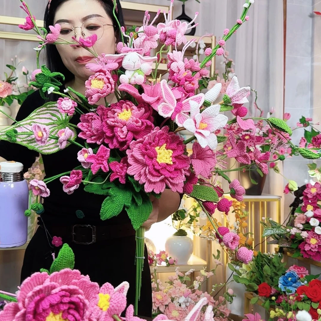 纯手工钩织手工钩织设计大花束