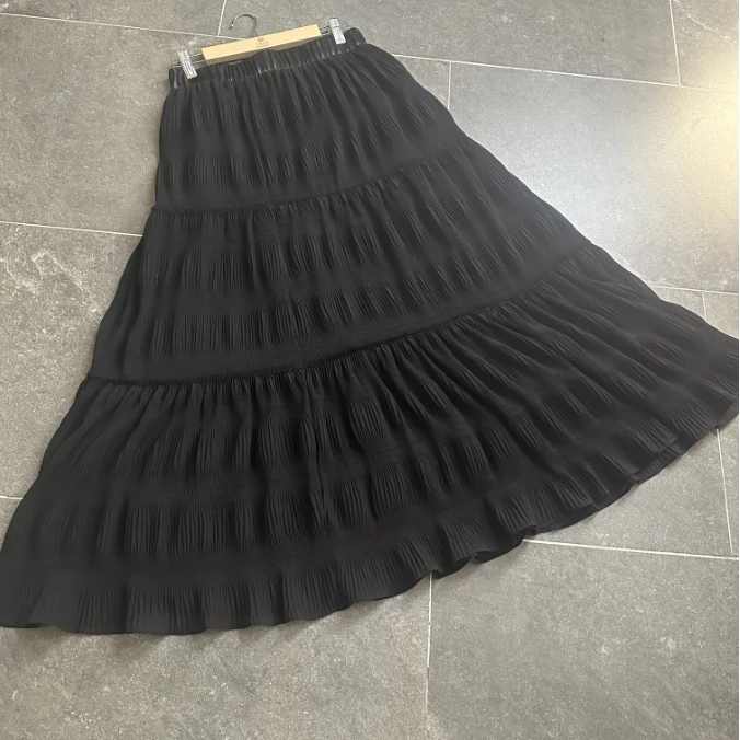 仙子（黑） 芳华设计新中式白色半身裙中国风时尚百褶裙