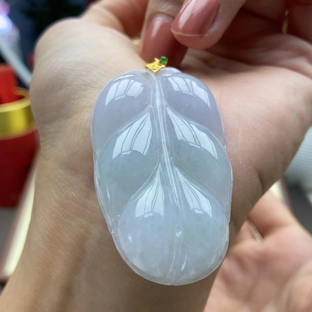 翡翠18K金镶嵌颈饰吊坠27