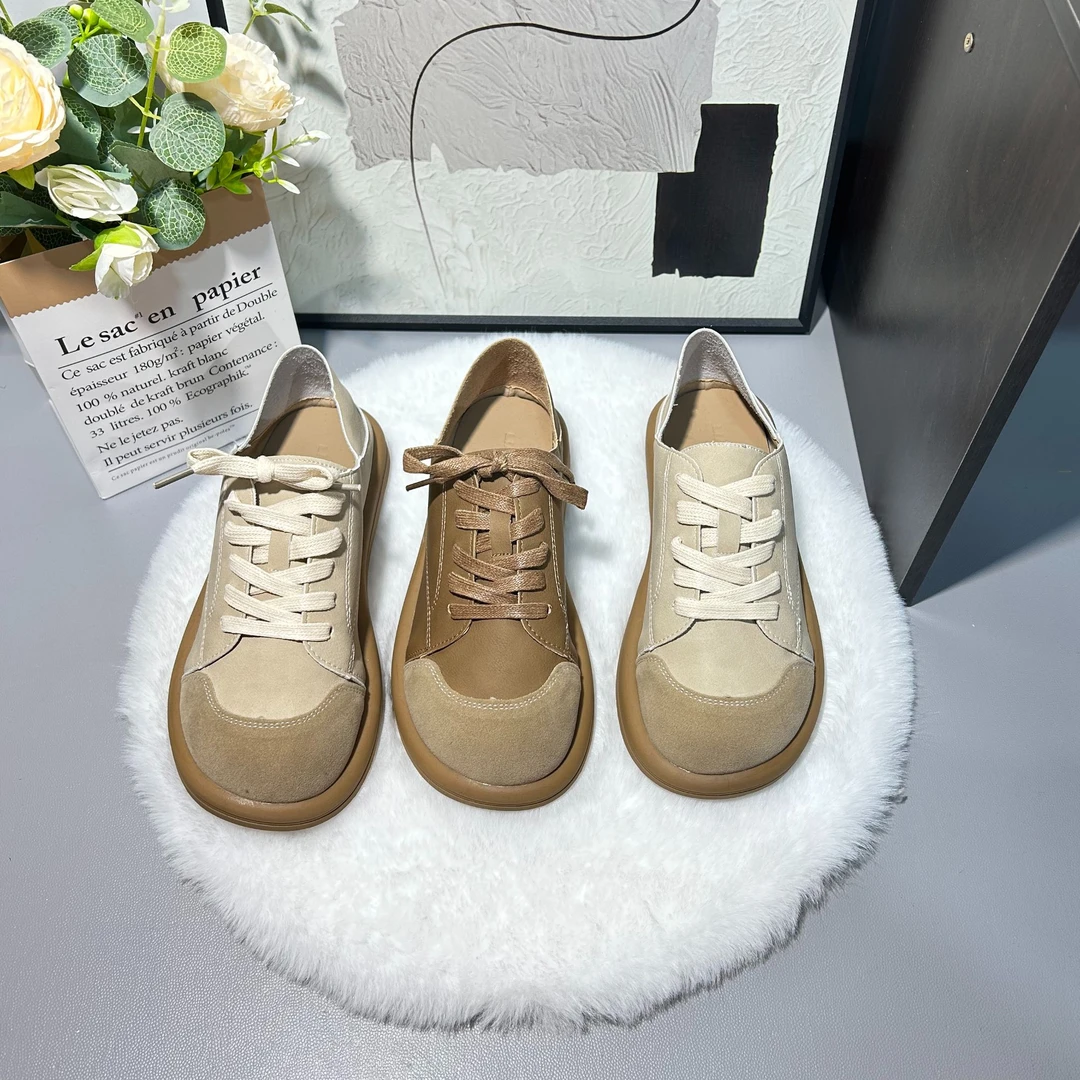 【LI LING】踩屎感柔软春单鞋丑萌鞋女鞋文艺森女小白鞋圆头可爱鞋