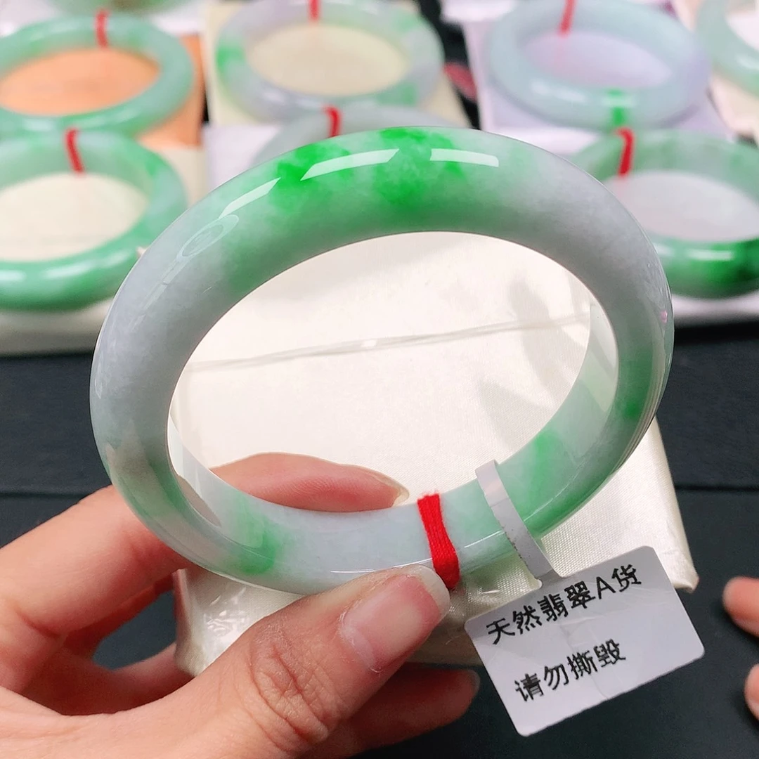 翡翠手镯未镶嵌天然翡翠手镯56