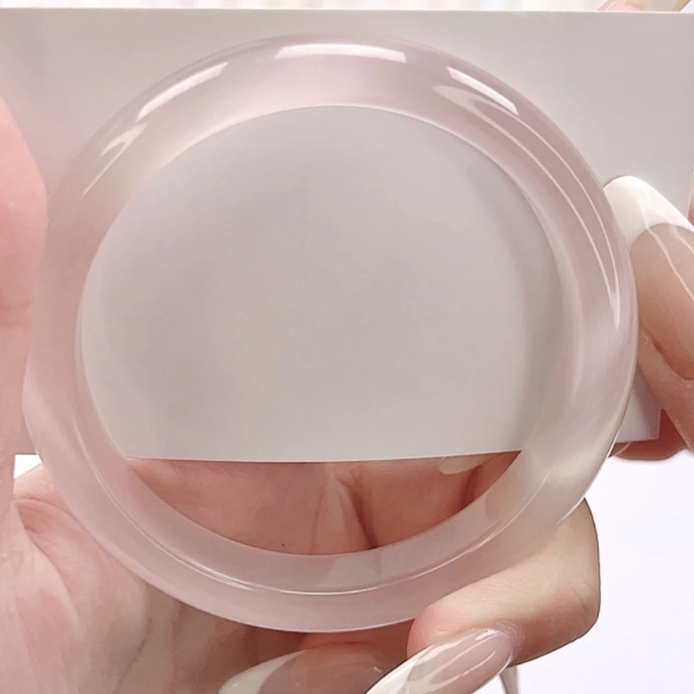 冰藕粉手镯 51圈口 温柔甜美冰透款