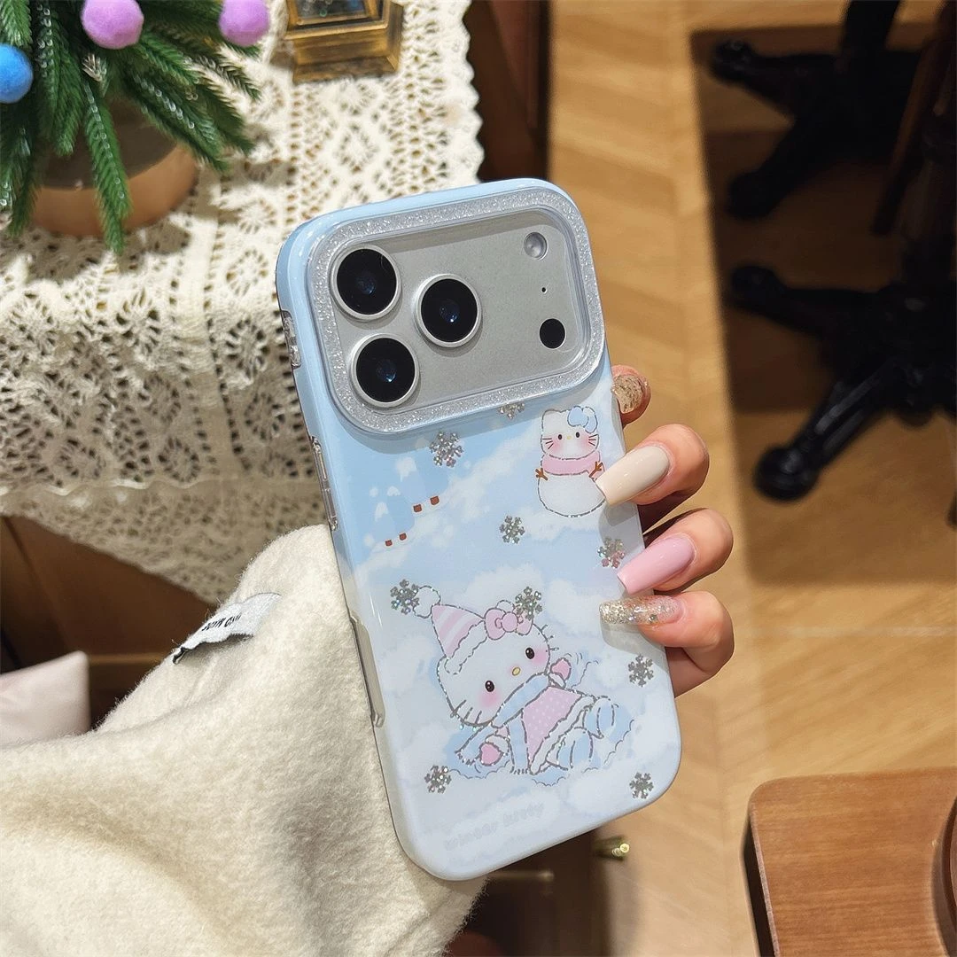 韩系ins雪地kt鎏金适用于苹果17promax/16pro手机壳卡通防摔15/14