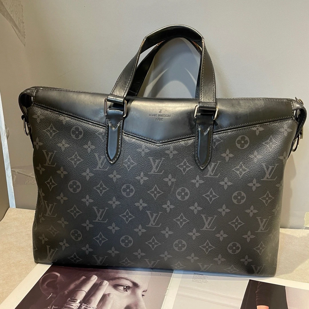95新 LouisVuitton/路易威登 黑老花手提公文包