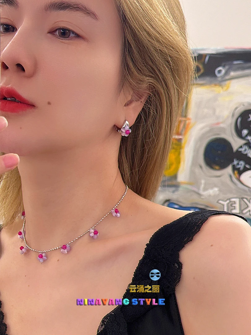 雲涌之丽 钛钢仿水晶项链 【温柔的她】ZLN0898锁骨链轻奢紫色颈链