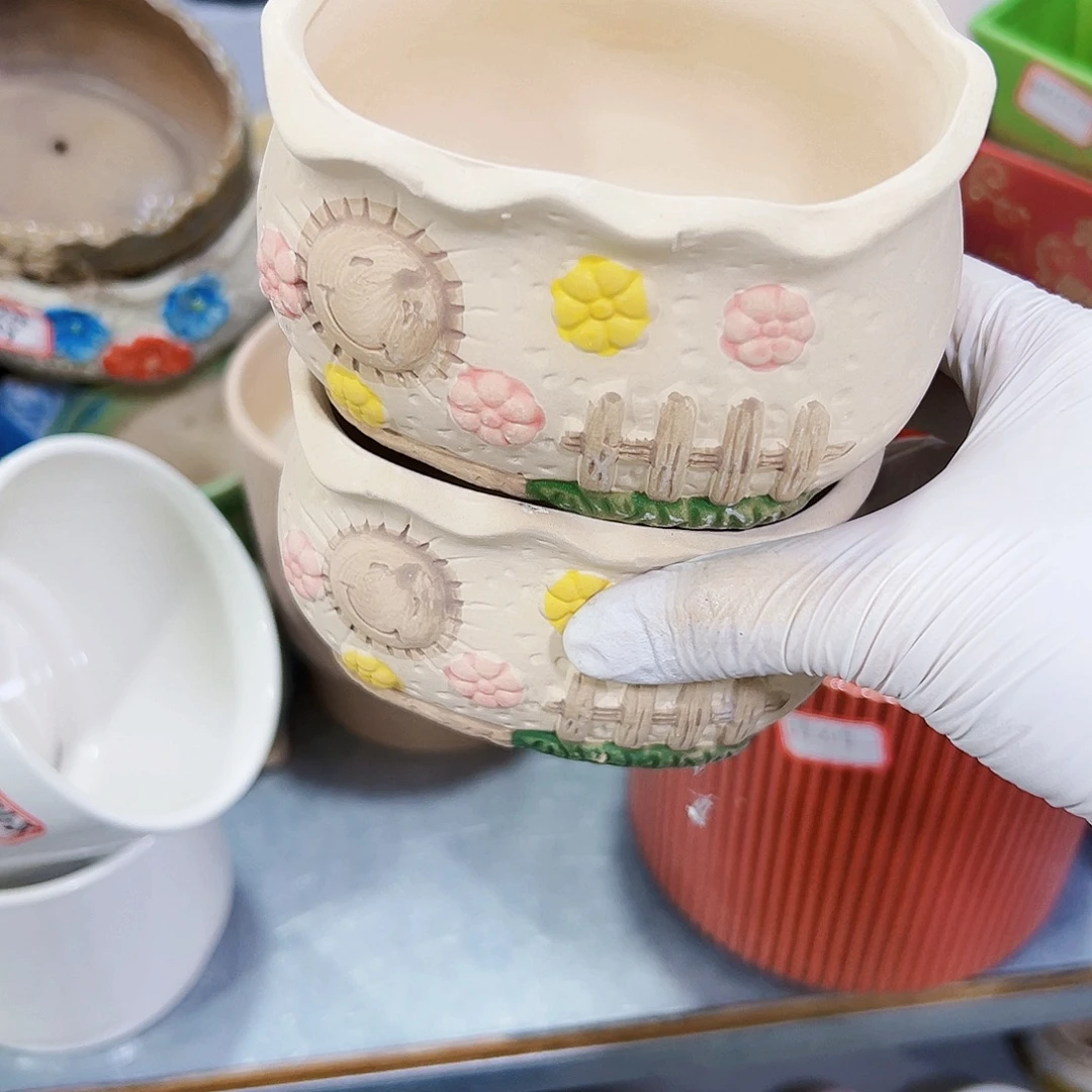 有孔，外贸尾单陶瓷花盆凑单10米包邮