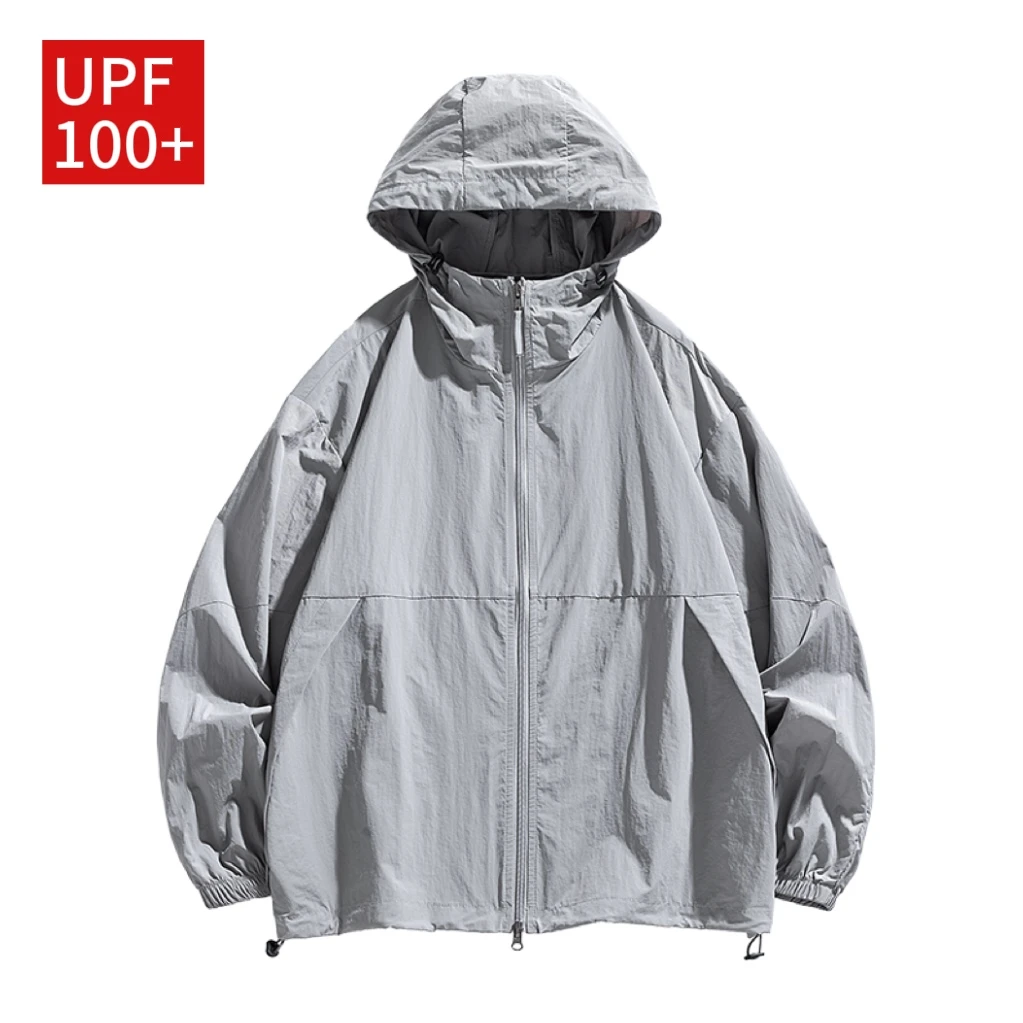 冰丝防晒衣男夏季钓鱼户外薄款连帽宽松长袖速干透气专业级防晒衣