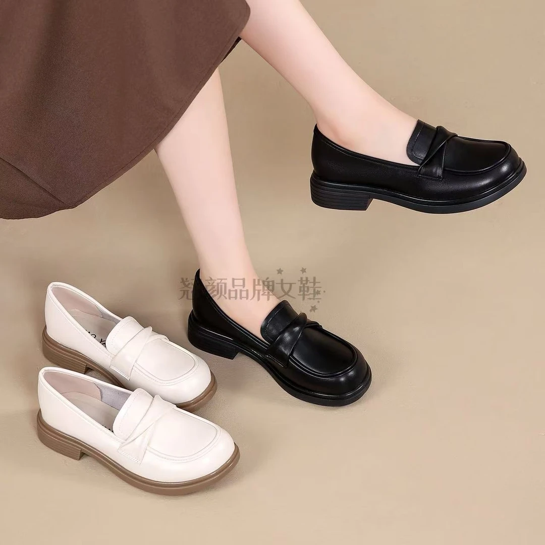 【翘颜品牌】2025春季新款英伦风百搭舒适软底软面轻便小单鞋20251
