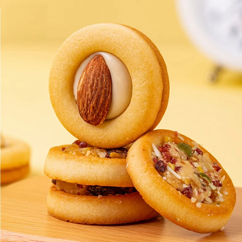 坚果披萨小饼干混合口味解馋追剧零食巴旦木坚果饼干休闲坚果小饼