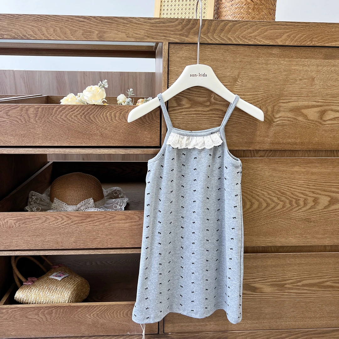 【中长款 上衣】25106（灰色）吊带上衣 女童韩版 百搭舒适中长款上衣