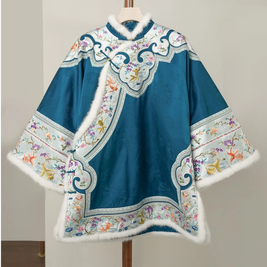 【十三郎】2025新中式真丝香云纱棉服241858