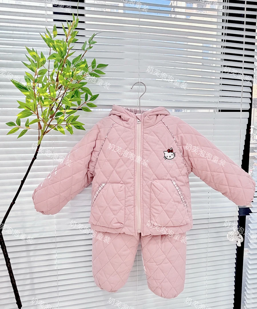 休闲休闲风加厚保暖家居服套装女童通用韩版冬季