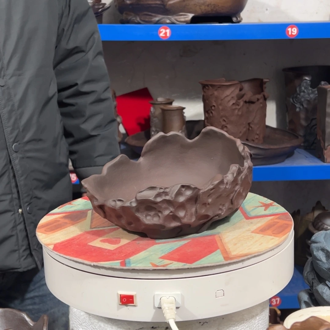 飞***刀紫砂花盆全手工制作工艺精湛