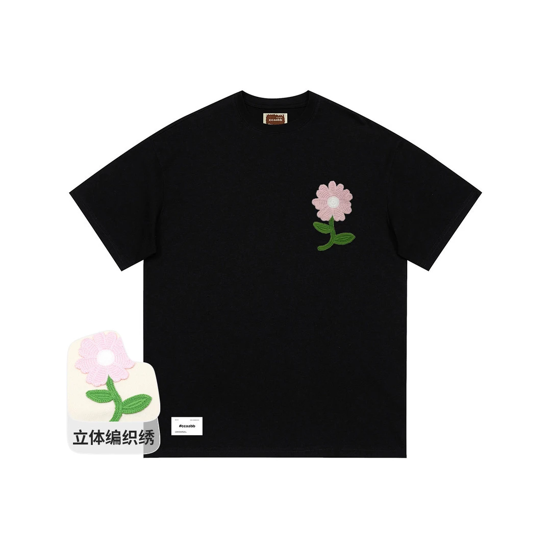 it ccaabb【立体编织绣】春夏舒适百搭女士短袖T恤