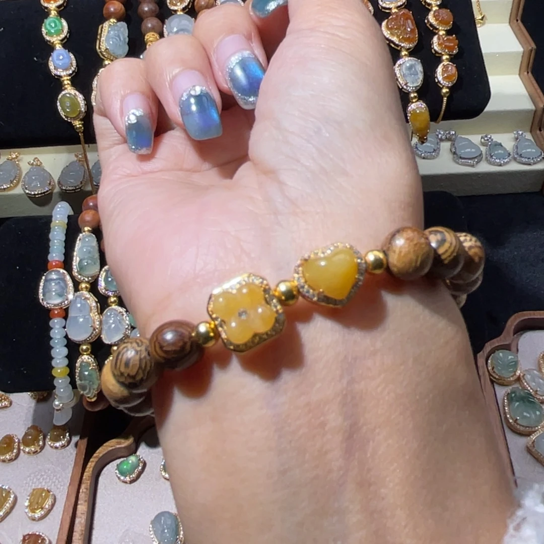 翡翠银S925镶嵌颈饰手串