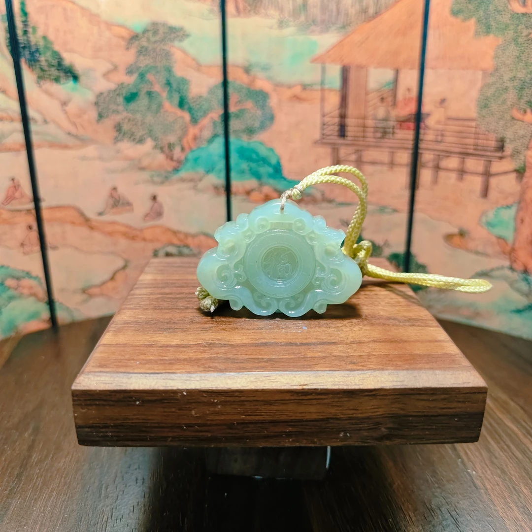 D和田玉双龙送福吊坠0785