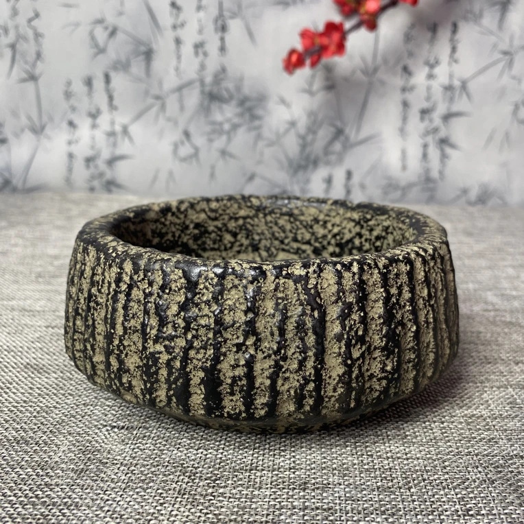 尚古-仿古复古微景观花盆花器中国风-小石钵小叶簕竹多肉迷你