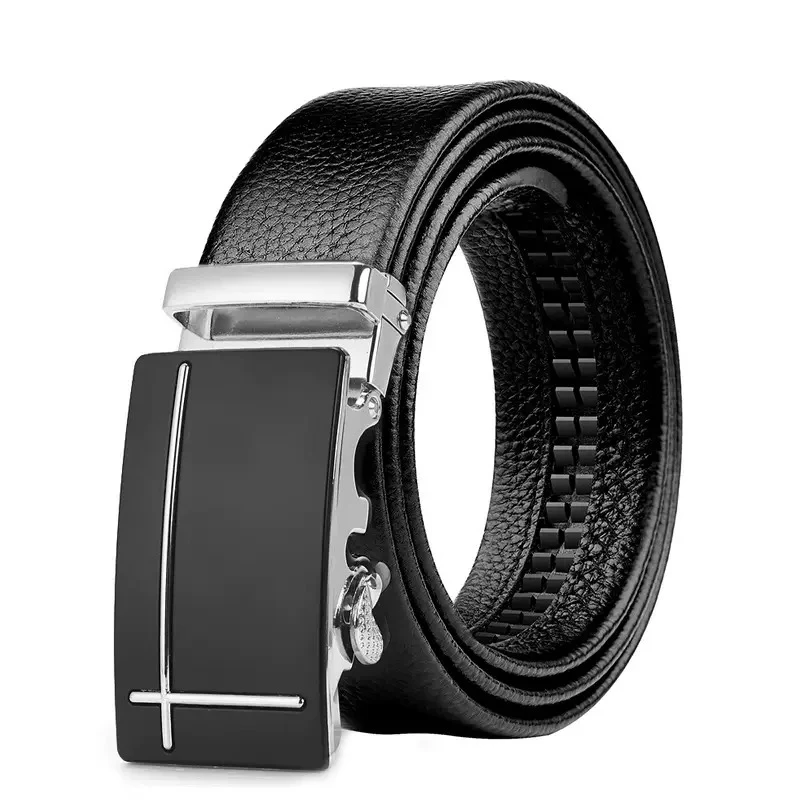牛皮真皮男士自动扣款皮带商务休闲百搭腰带简约带扣男式潮流皮带