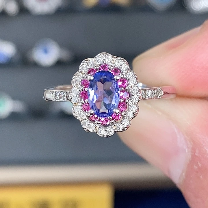 坦桑石戒指银S925镶嵌