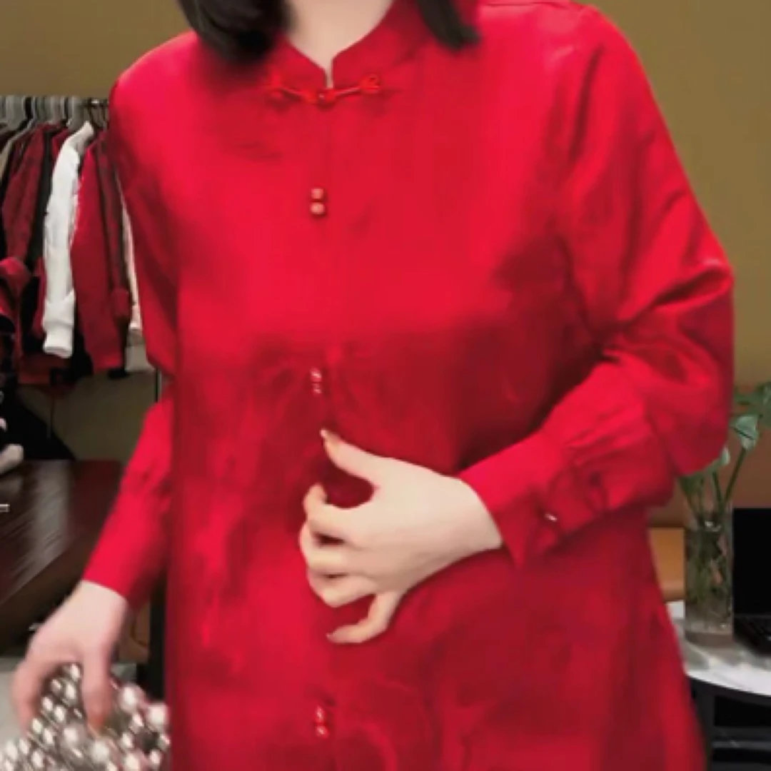 2025年春装新款休闲新中式国风衬衫上衣女宽松显瘦百搭气质小衫潮