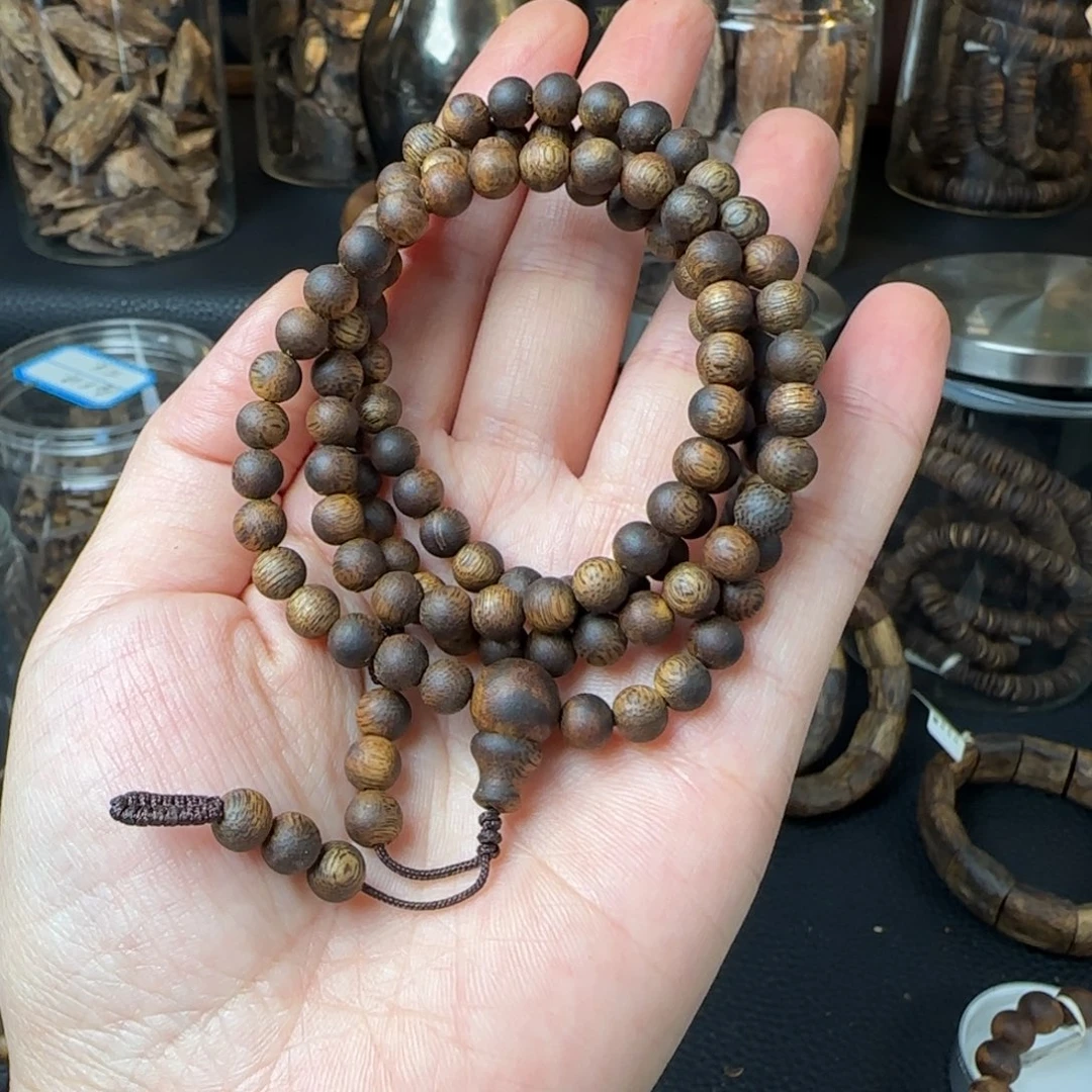 沉香沉香碎屑奇楠淳化老料念珠6mm