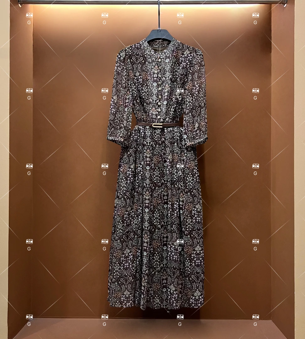 春夏丨设计师轻奢法式印花女士连衣裙 GS-56035