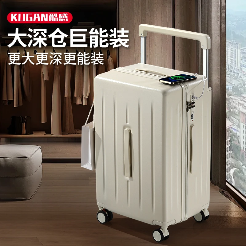 新款宽拉杆行李箱女男登机拉杆箱万向轮密码旅行箱子大容量加宽