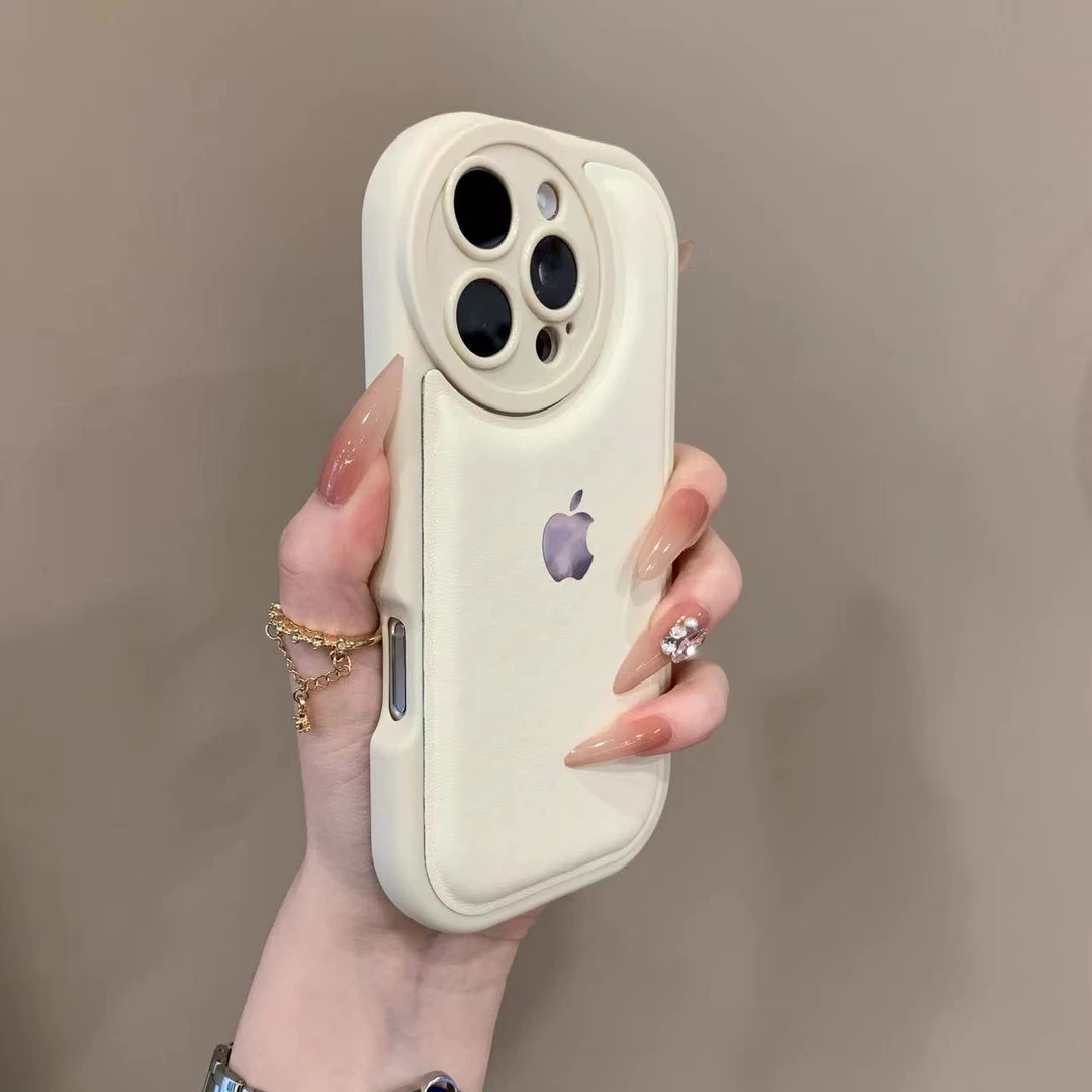 软糯气垫皮纹适用iPhone16promax手机壳15pro情侣14防摔13/12软新