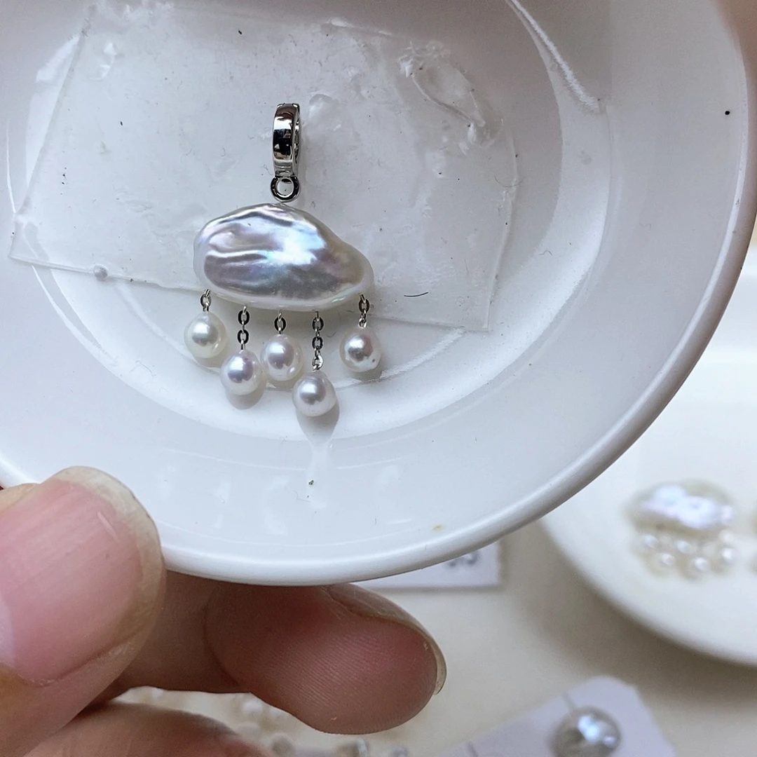 简***爱合金吊坠淡水珍珠