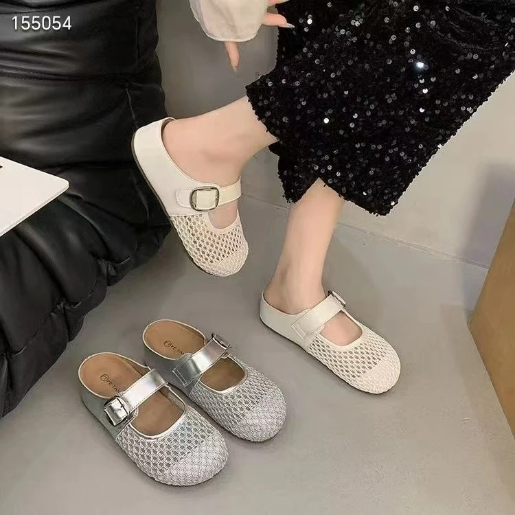 1818新款女士时尚百搭夏季包头半托鞋