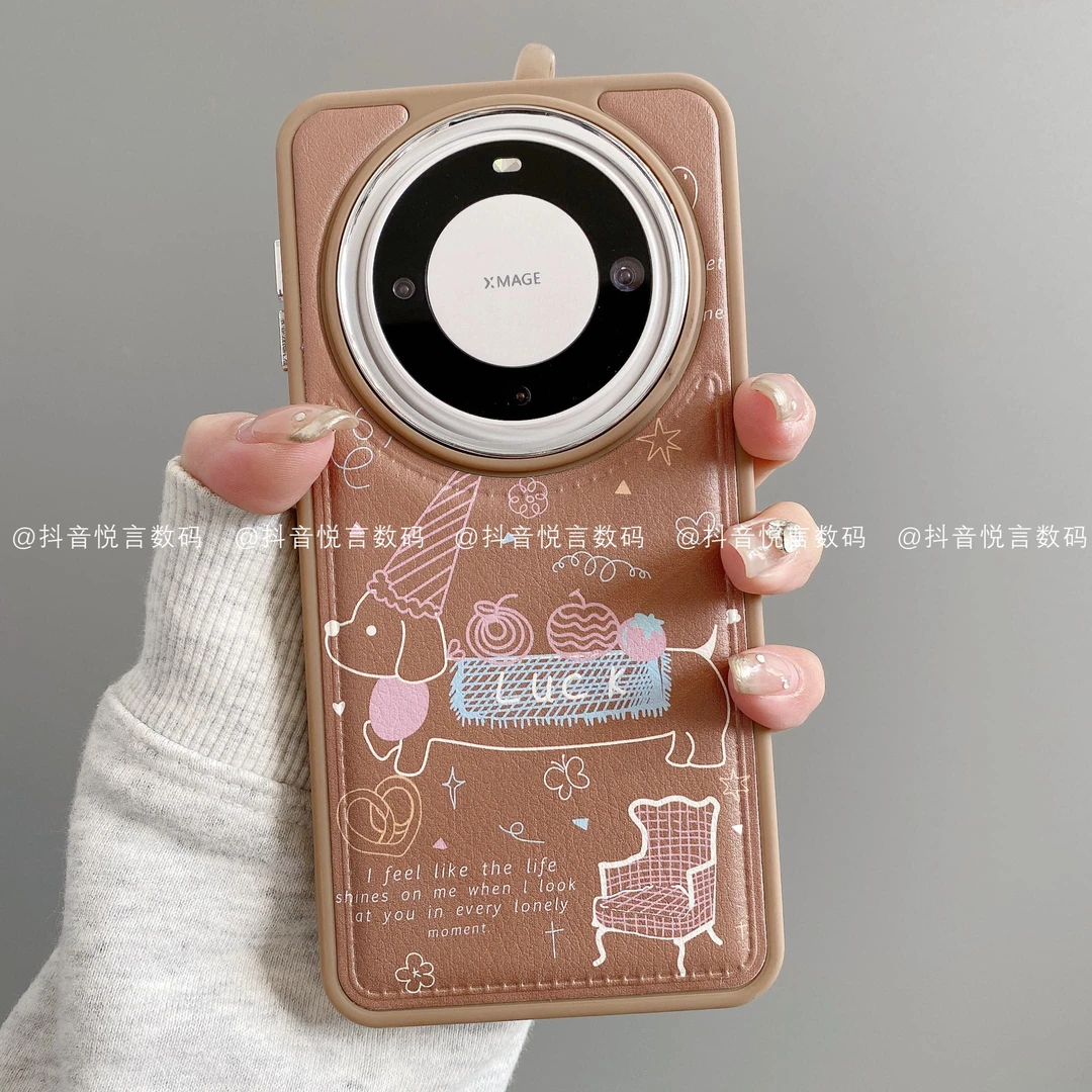 镜框鼓皮适用华为mate70pro/60/50/40苹果17promax腊肠狗潮手机壳