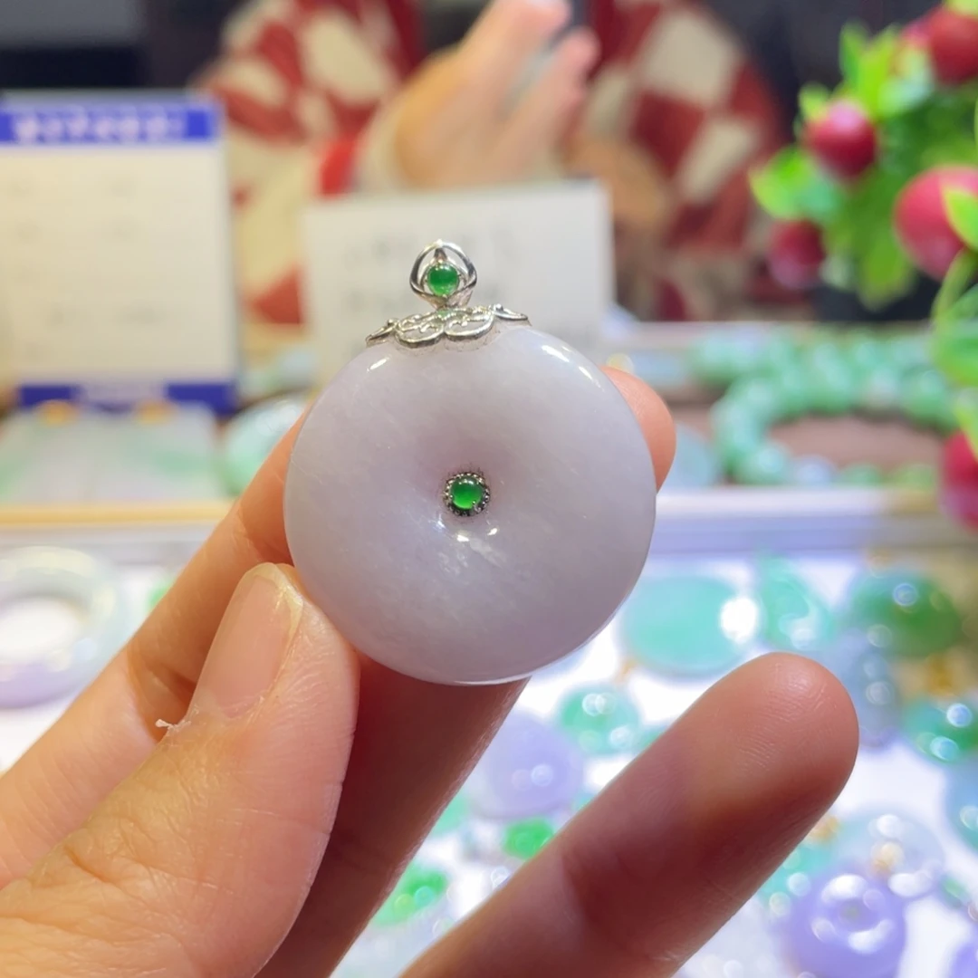 翡翠18K金镶嵌吊坠(不含链)扣子