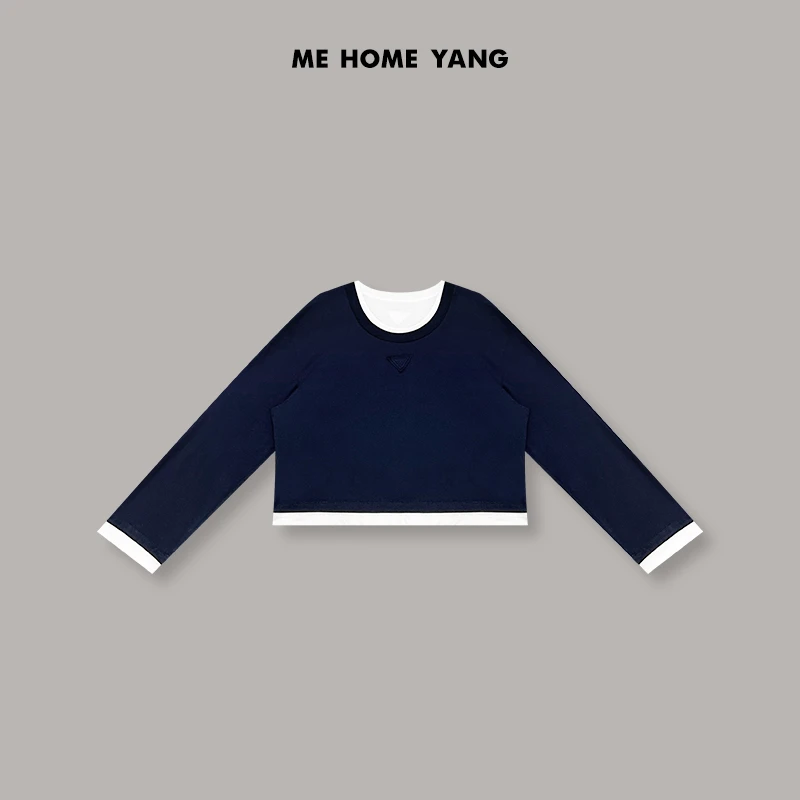 ME【叠穿假两件】轻奢极简新款时尚百搭通勤宽松上衣MEQA0660