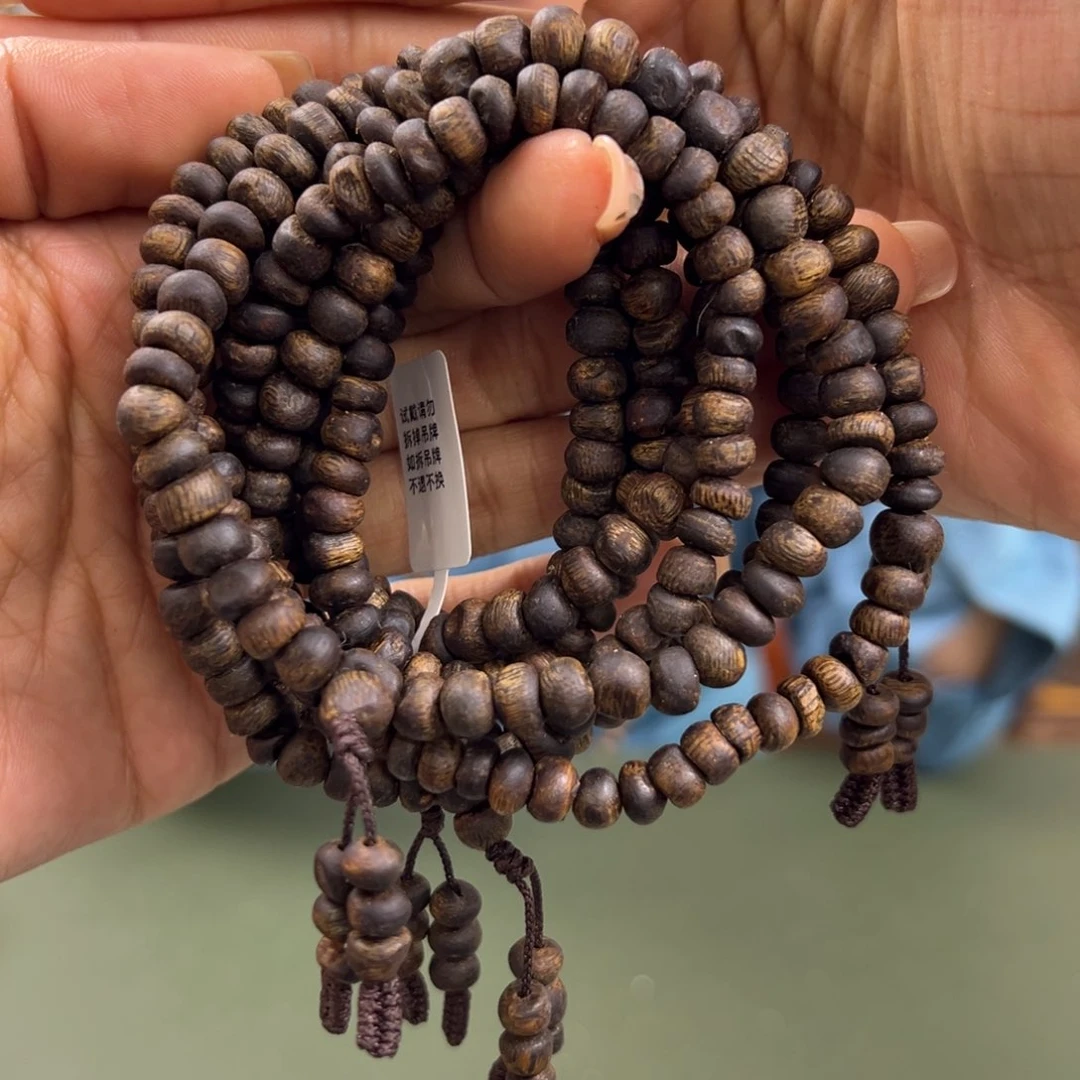 沉香手串乌身沉水树钉卡6/11g双圈多样性发一