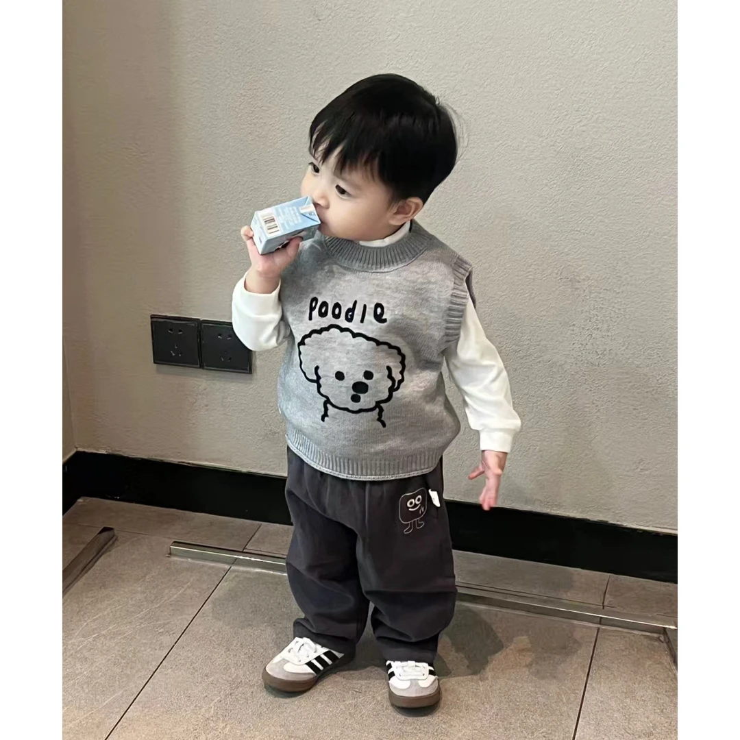 针织毛衣背心高货学院风马甲中小童装儿童春秋男童洋气背心