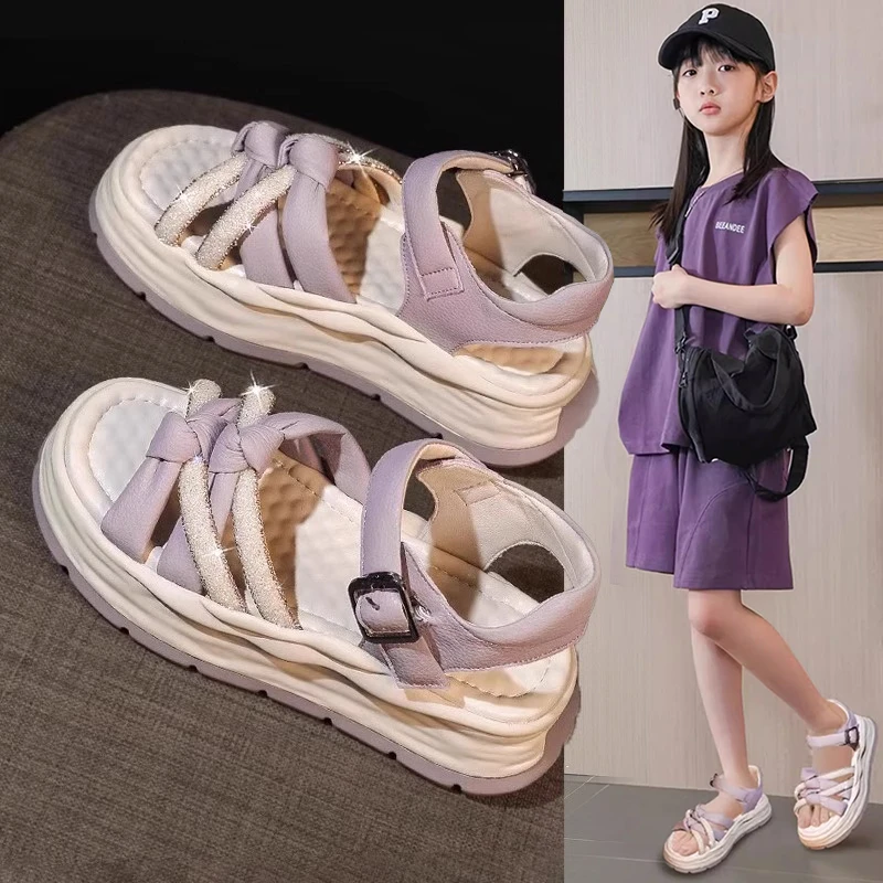 女童凉鞋2025夏季新款软底小女孩网红公主沙滩中大童儿童鞋子夏款