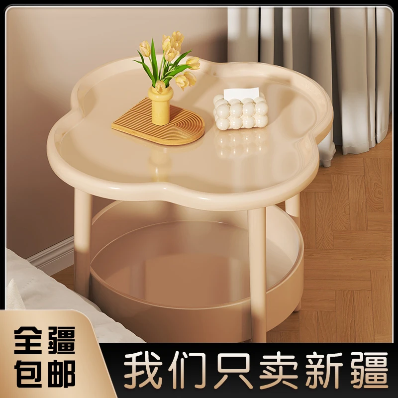 新疆包邮现代简约创意边几奶油风桌子客厅移动置物架网红茶几沙发