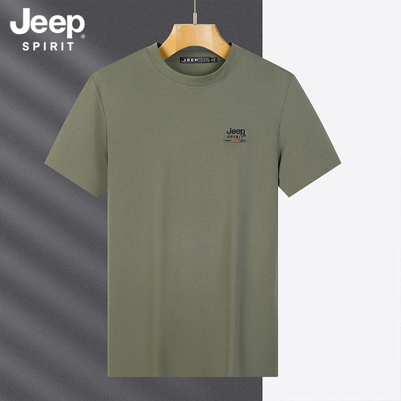 Jeep吉普男士短袖夏季2025新款凉感宽松半袖衫薄款透气圆领t恤
