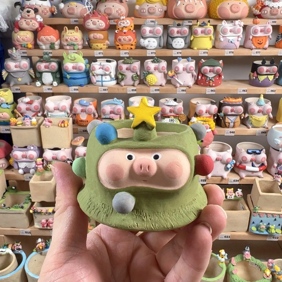 一卌绝版圣诞树猪盆特价不退不换