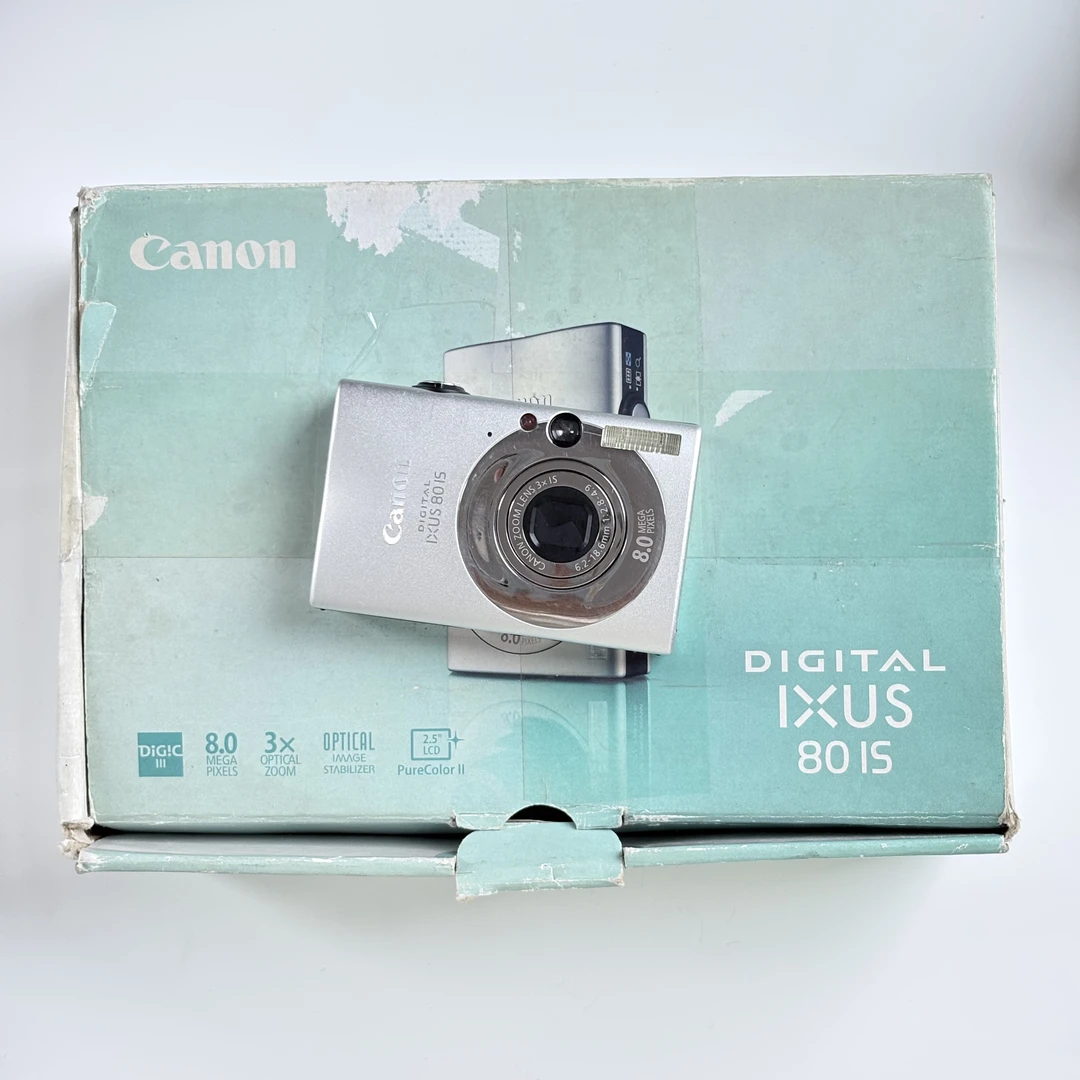 95新 Canon/佳能 ixus80银色原盒 800万像素3倍光学变焦CCD相机