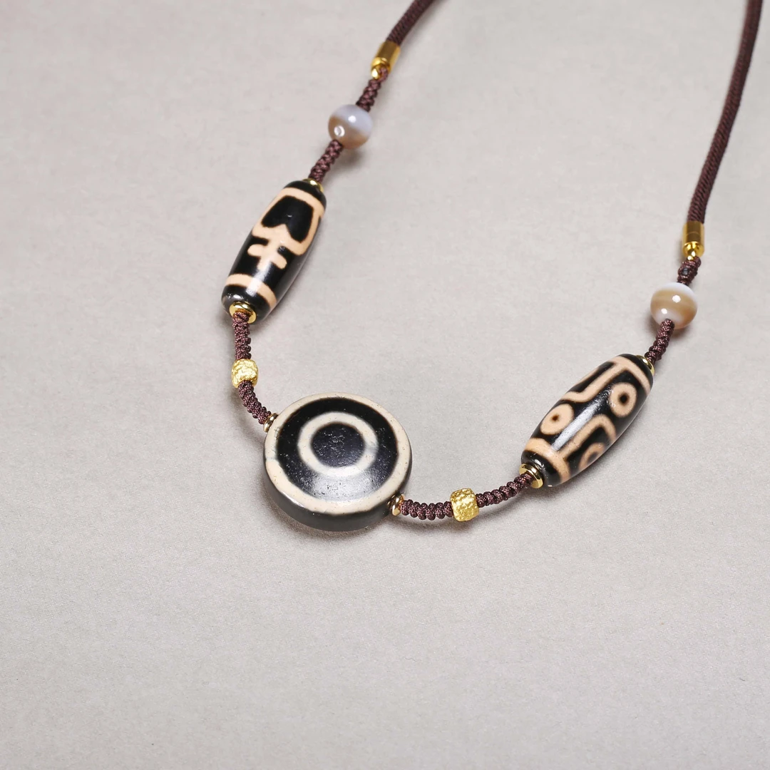 民国/玛瑙板珠项链/JSJ25021932/收藏/【济文阁】