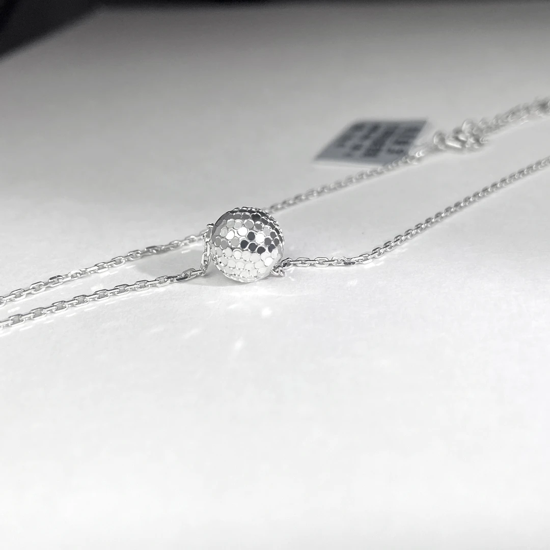 铂星珠宝Pt950龙鳞车花单灯球套链精致闪耀闪光女款