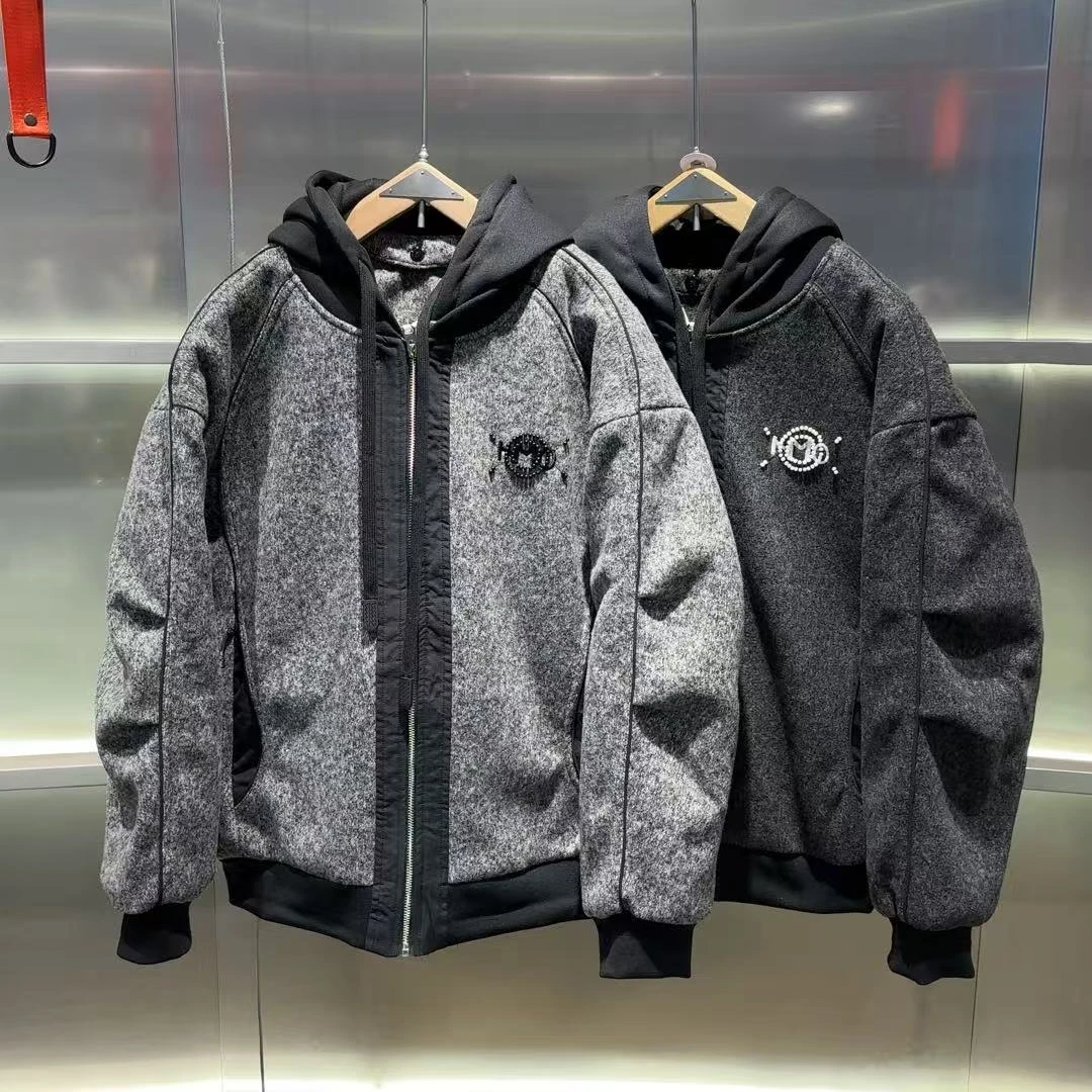 511 素劲2 潮牌秋冬重工毛呢款连帽棉服外套 MF12531
