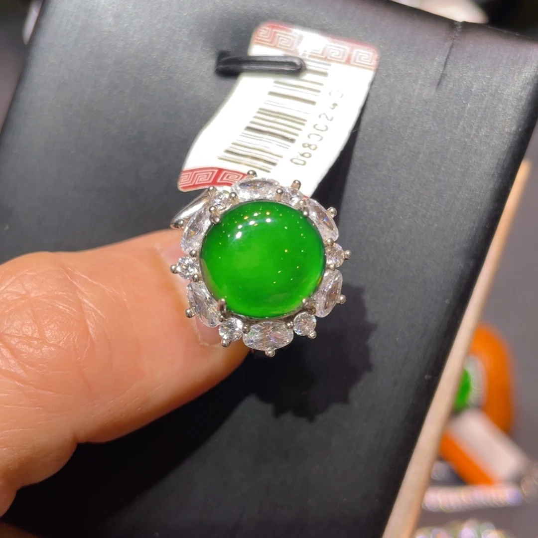 翡翠银S925镶嵌颈饰吊坠