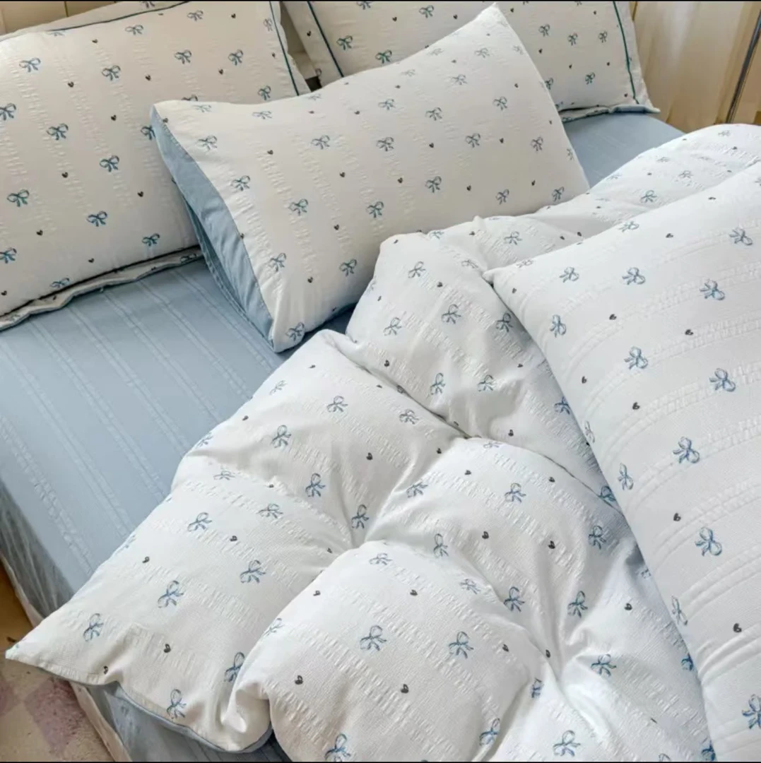 可可西里-床上四件套 竹沙棉被套200*230cm 床单230*245cm枕套2只