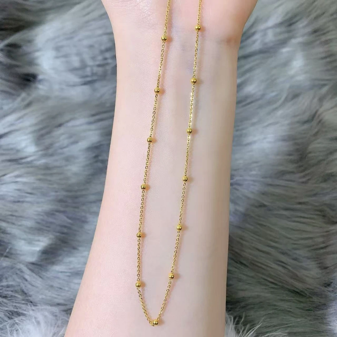 【伟新源】足金999 5G工艺 O字隔珠链4.37克