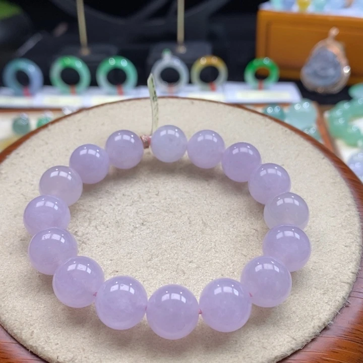 翡翠颈饰未镶嵌翡翠冰红粉手串卡11+