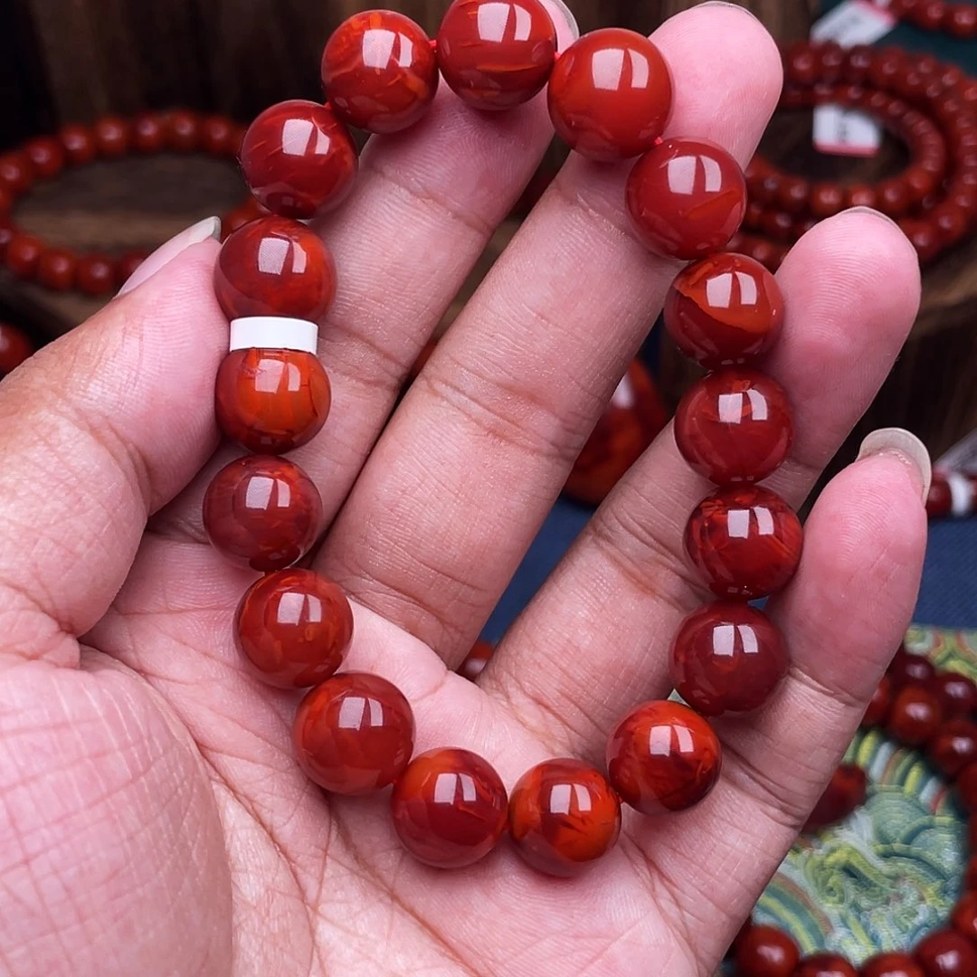 x***f南红玛瑙未镶嵌手链南红瓦西牛血锦火焰卡12手串