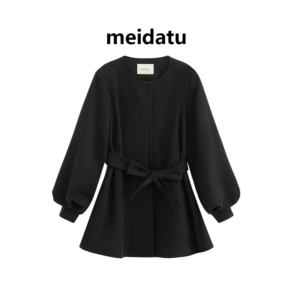 美哒兔（破价款）韩系时尚气质系带外套CK2894-27