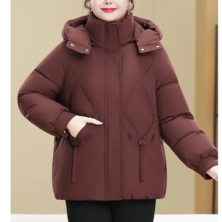 130-240斤特大码妈妈装加厚保暖棉衣时尚大口袋中老年女棉袄棉服